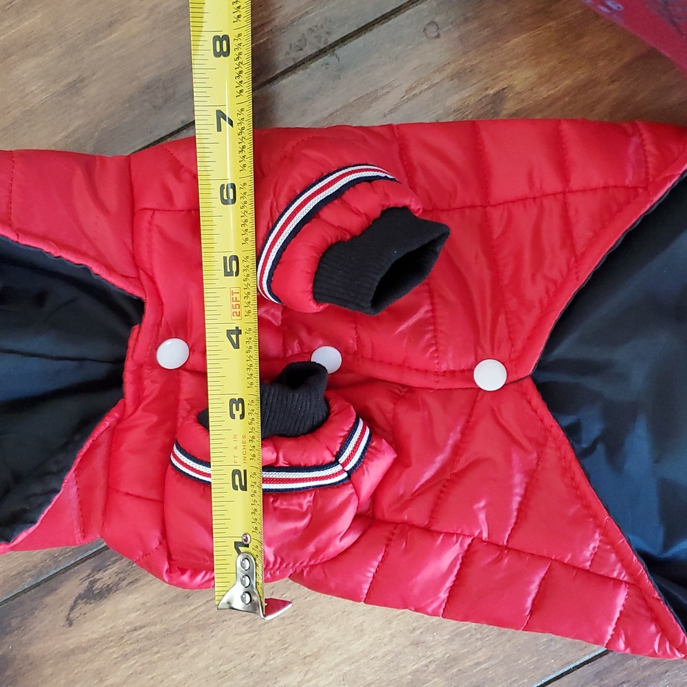 NWOT Red Hooded Puffer Dog Jacket - Picture 10 of 12